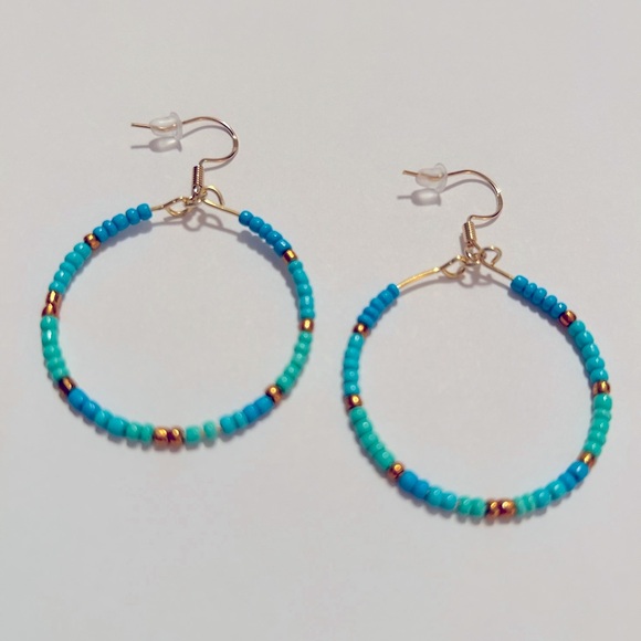 Handmade • Bead Hoop Earrings - Picture 2 of 2